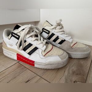 Adidas Forum Exhibit low in white vivid red